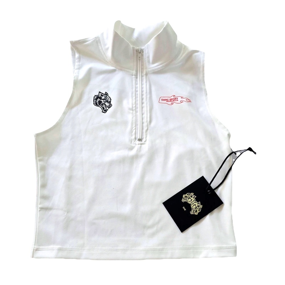 Darc Sport SHE Ride Tana Energy Vest Womens Small‎ Cream Bodybuilding 1/4 Zip